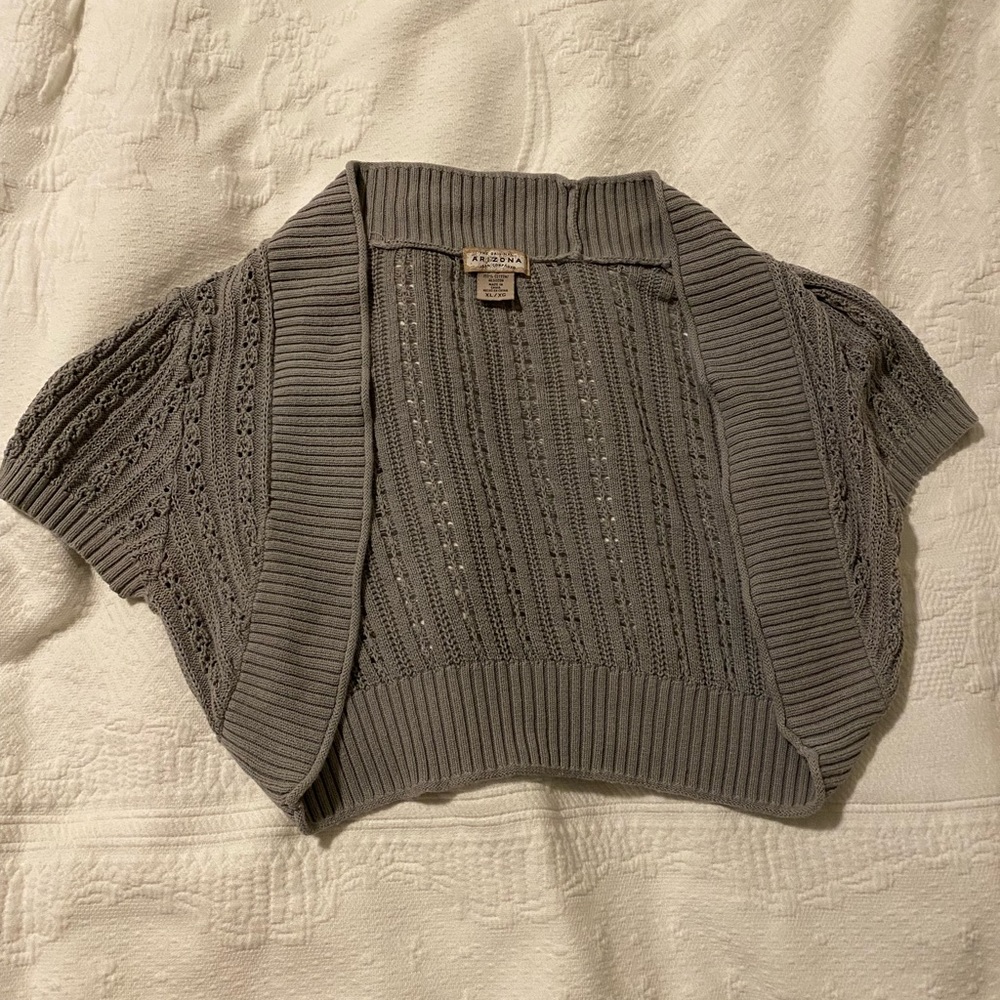 Arizona Jean Co. | sweater | cover up | crop | short sleeve | knit | XL